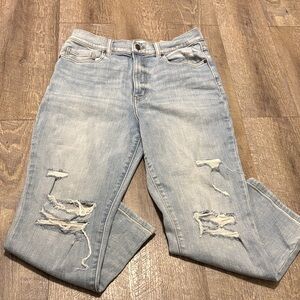 Eunina High Rise Light Blue Ripped Jeans